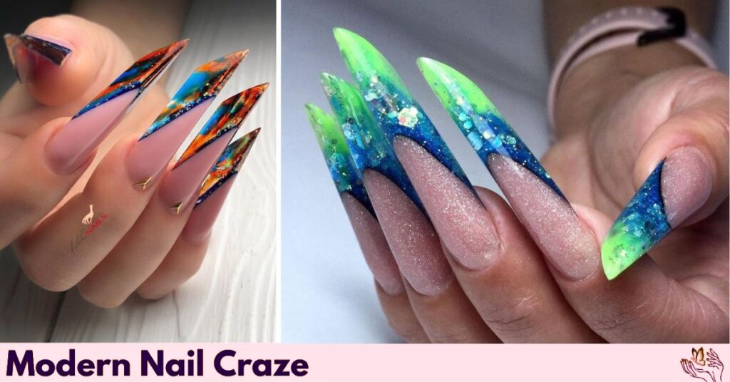 Artistic Graphic Edge Nails