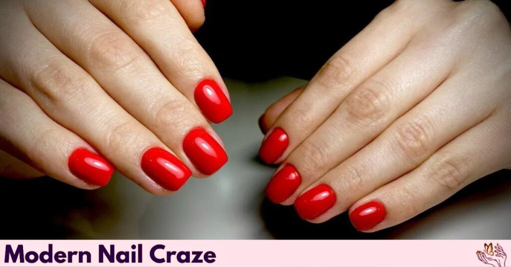 Bold Red Wavy Nails