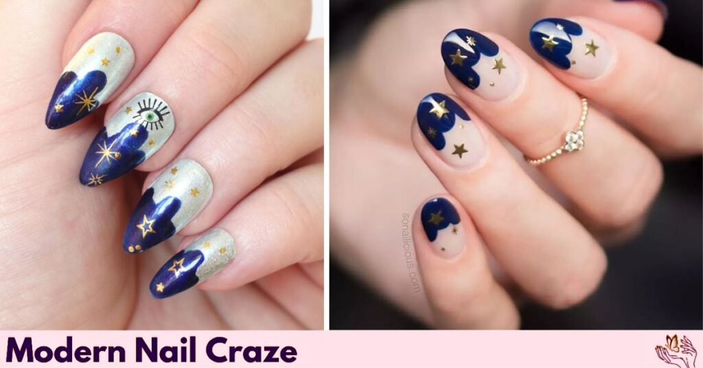 Celestial Starry Nail Art