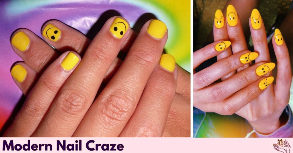 Happy Smiley Face Nails