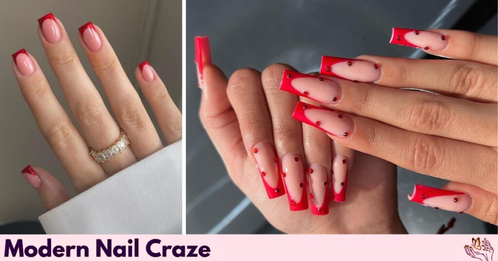 Luxe Red Velvet French Tips
