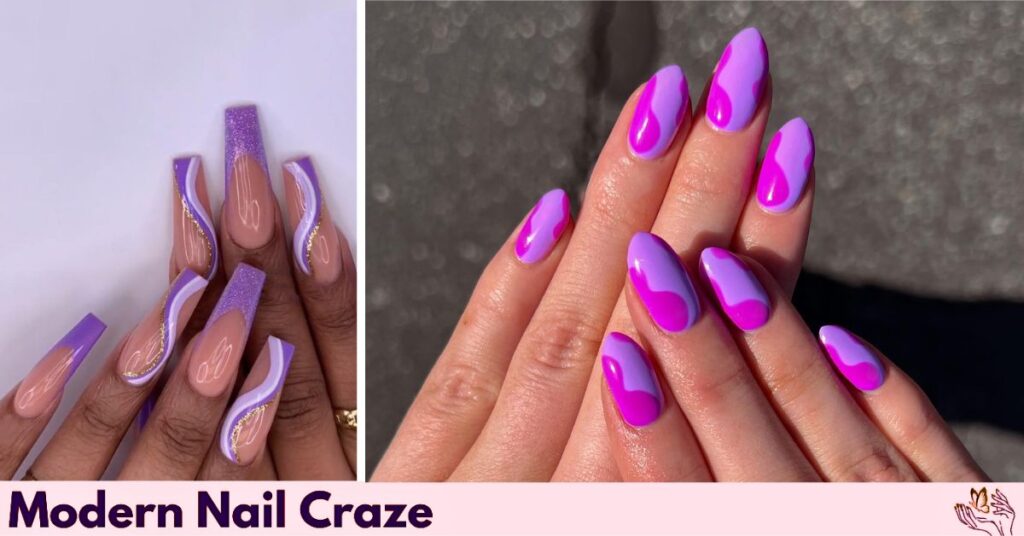 Two-Tone Purple Split Nails