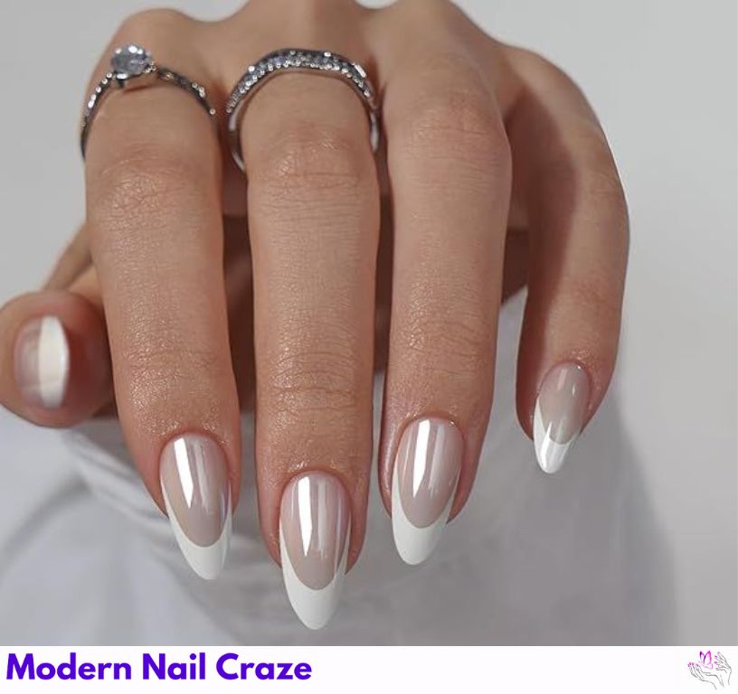Elegant pearl gray French manicure with sheer pink base, perfect for weddings.