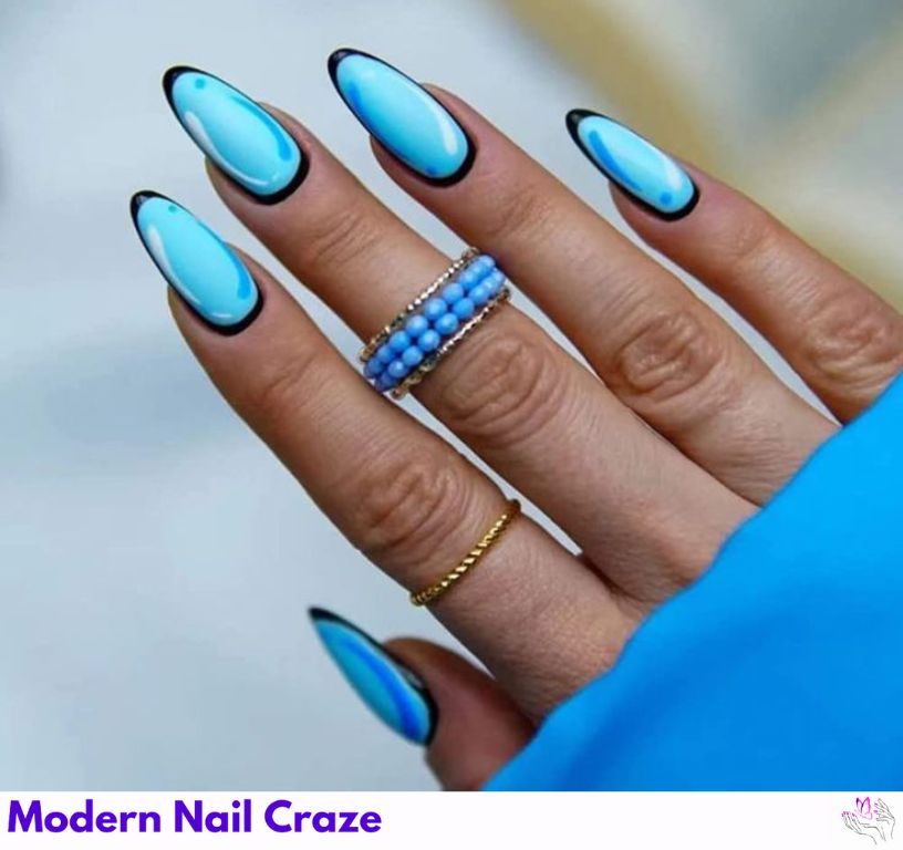 Graffiti almond nails with neon splashes and artistic street-style flair