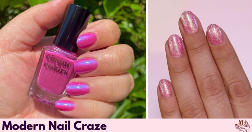 Pink Magnetic Shimmer Nail Polish