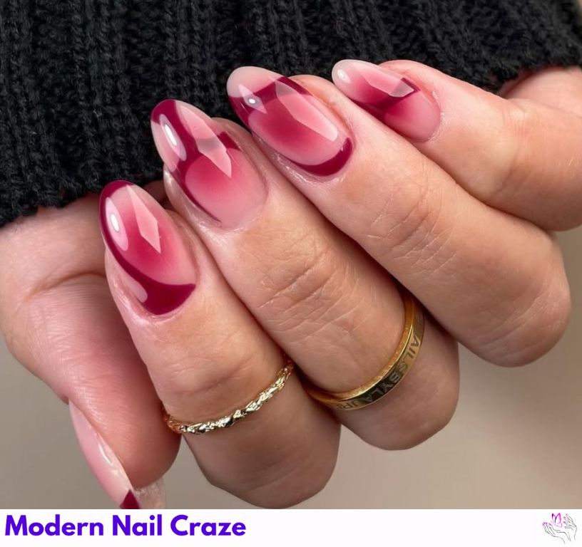 Airbrushed Cherry Red Nails