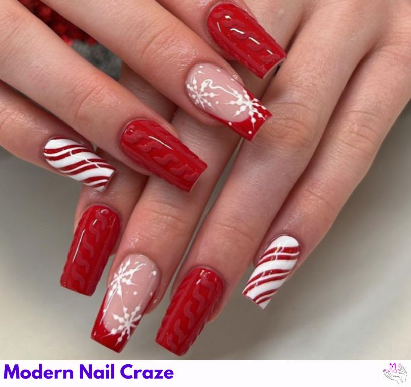 Baddie Coffin Christmas Nails