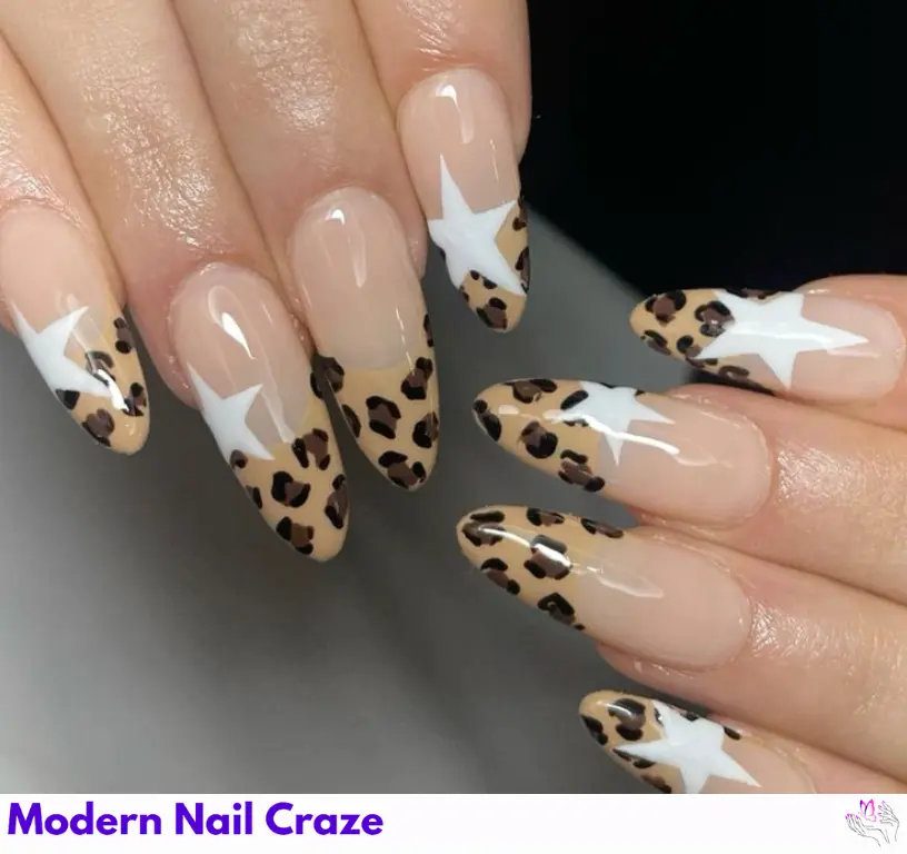 Durable builder gel nails adorned with stunning animal prints for a flawless, long-lasting look.