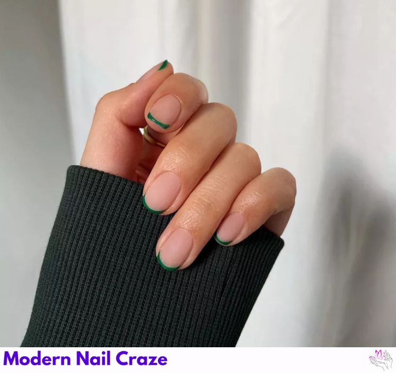 Classic Green French Christmas Nails