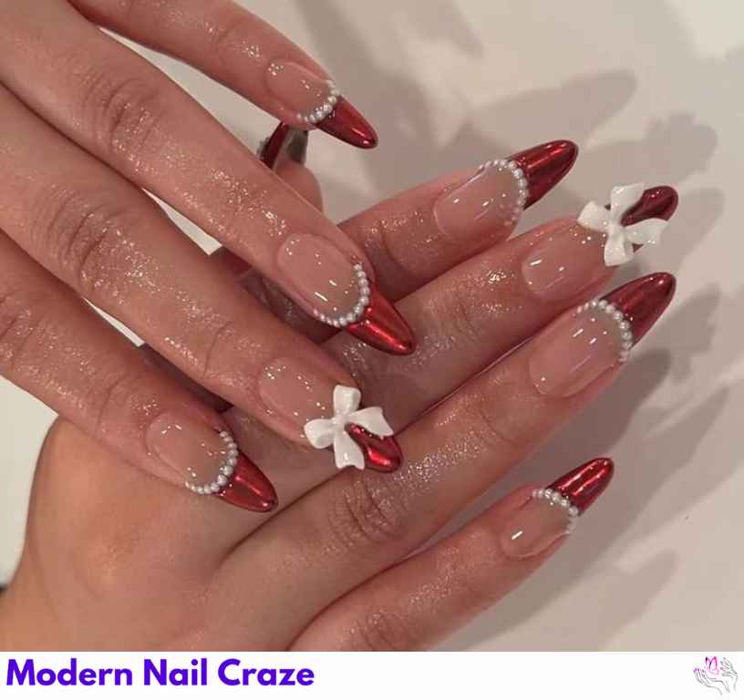 Elegant French Christmas Manicure