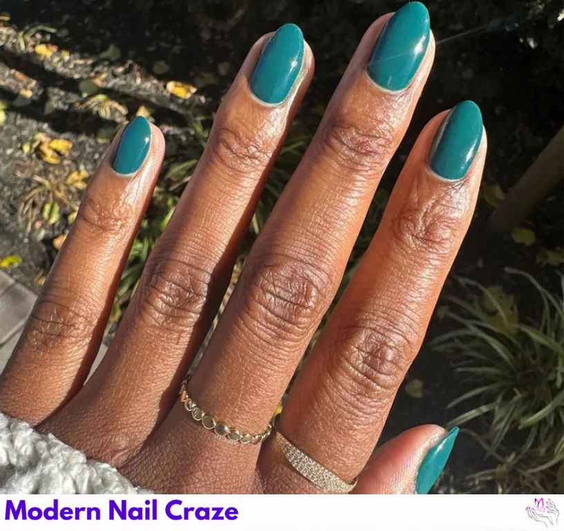 Dark Luxe Green Nails