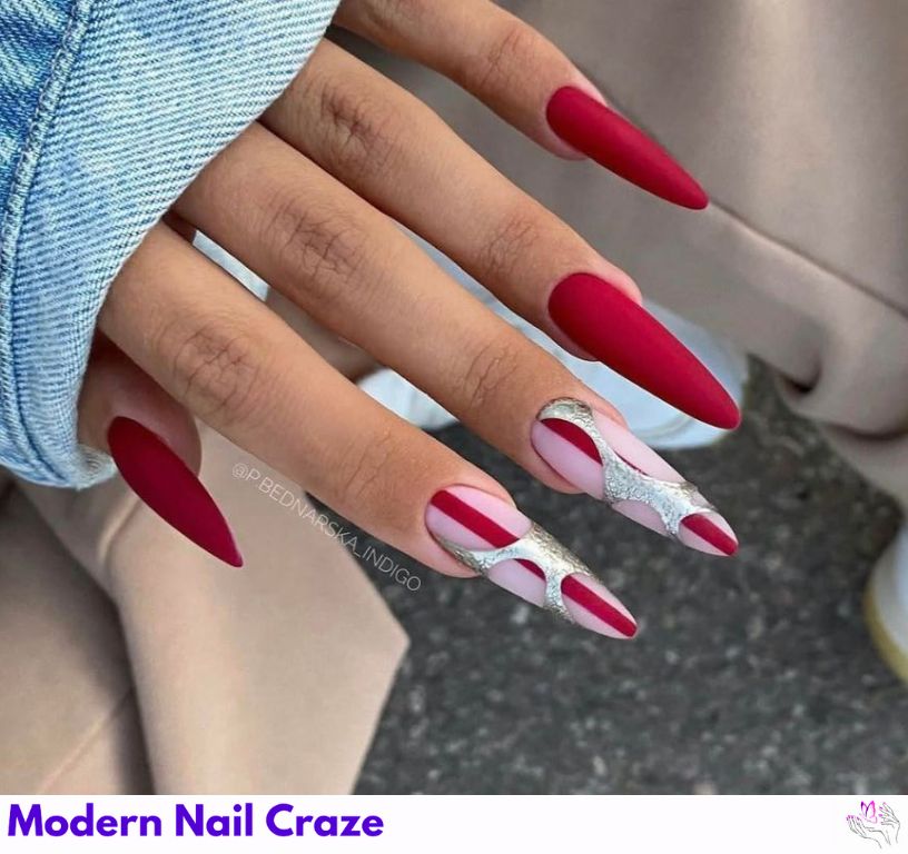 Matte Cherry Red Nails