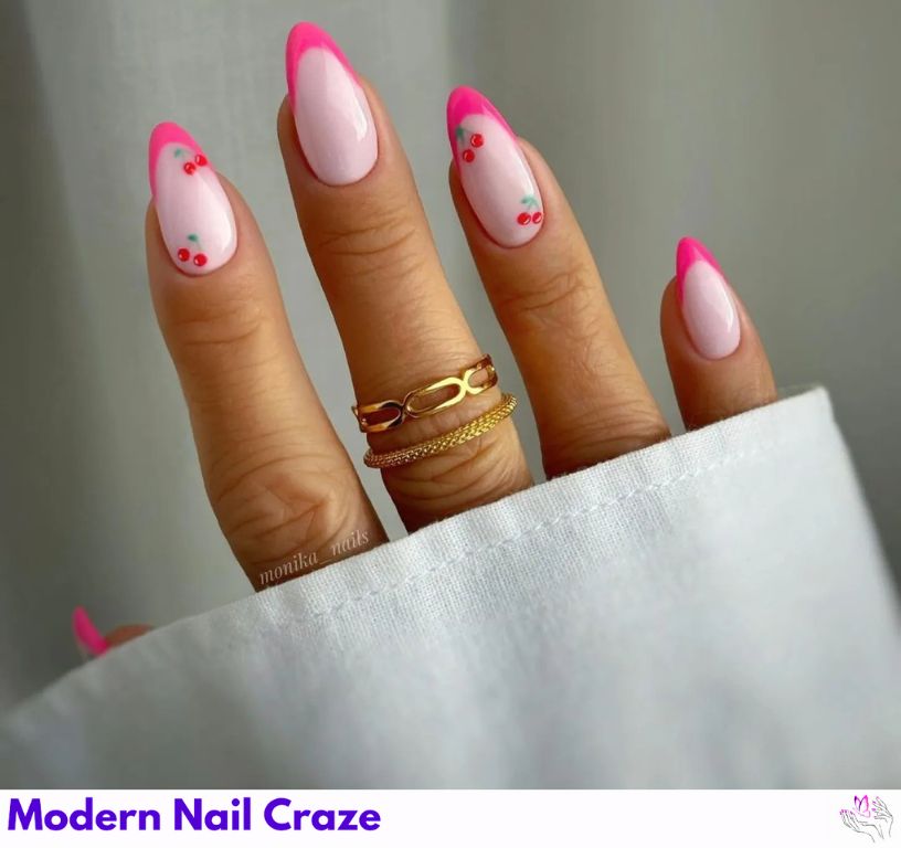 Pink Cherry French Manicure