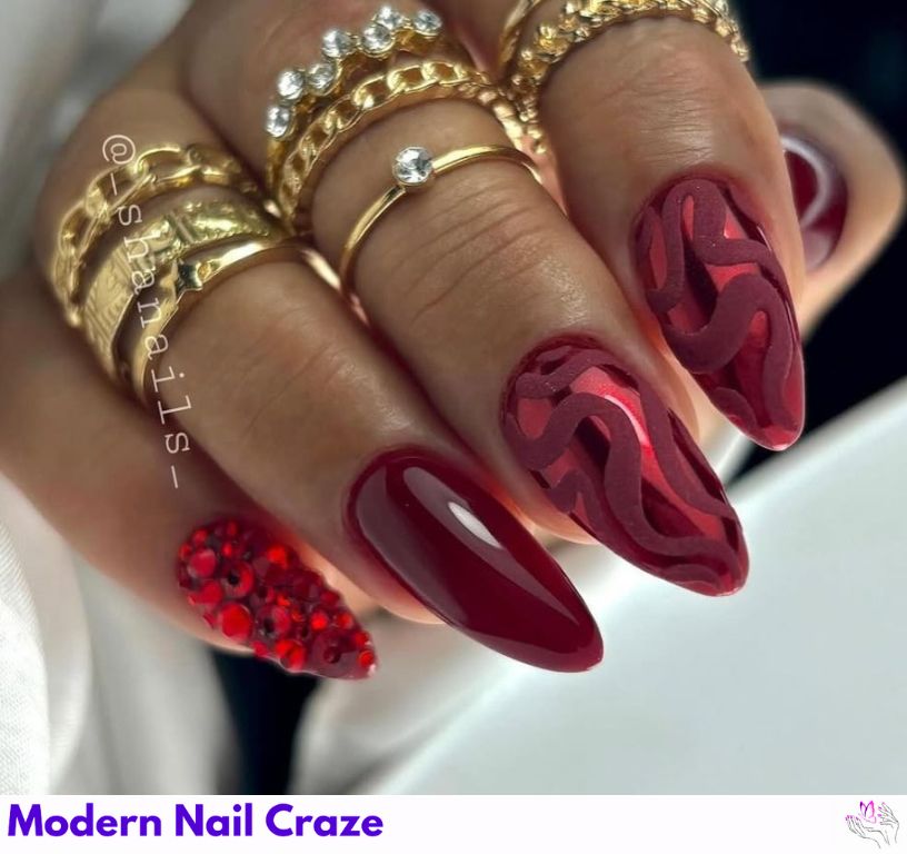 Romantic Red Cherry Nail Design