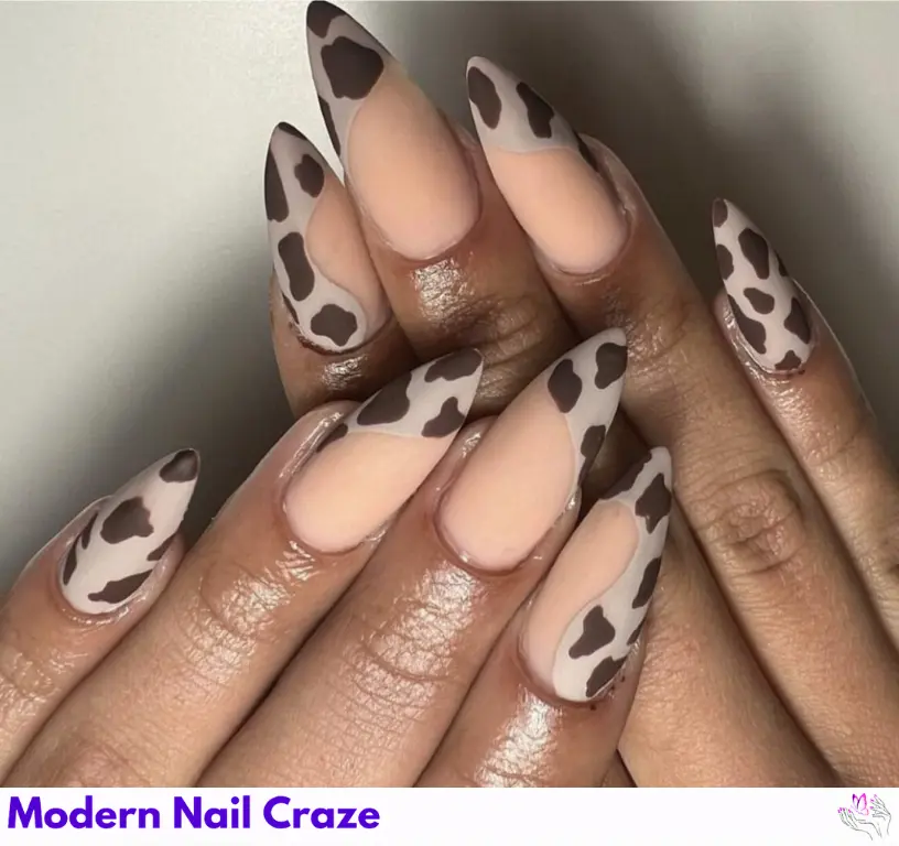 Matte finish sassy animal print nails, perfect for expressing your wild and edgy style.