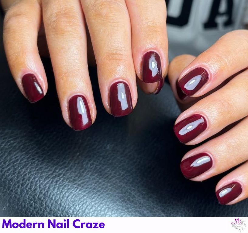 Simple Burgundy Nails