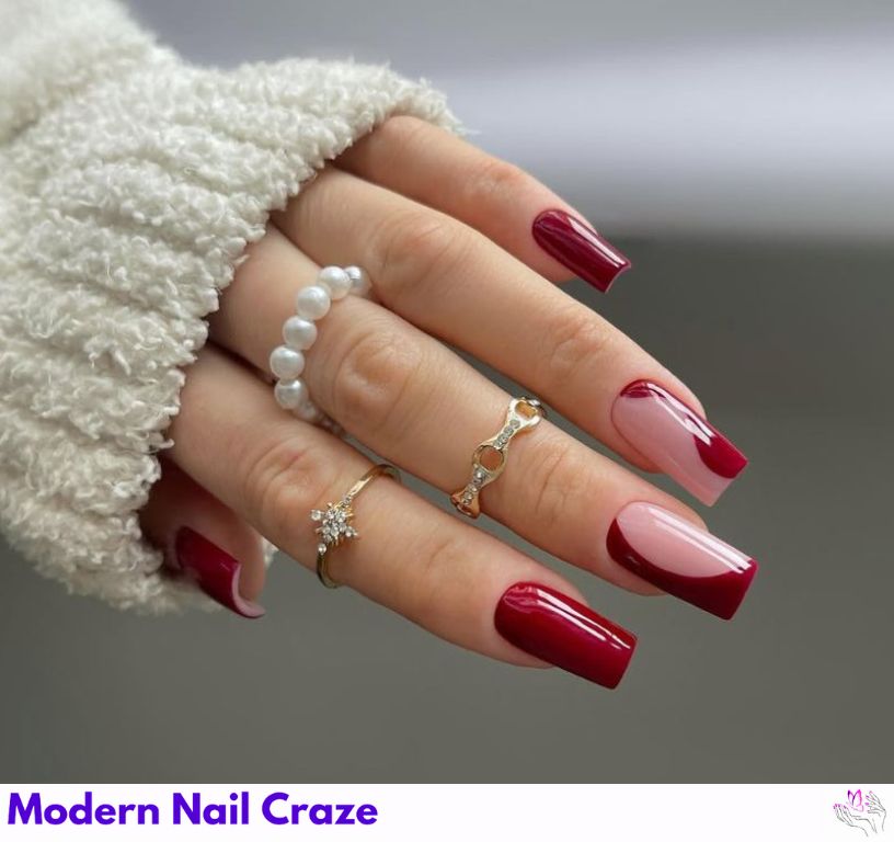 Square Red Nails