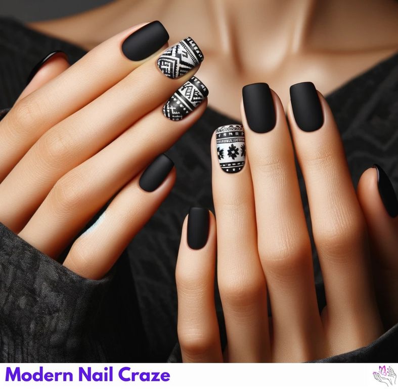 Black and White Aztec Print Accents