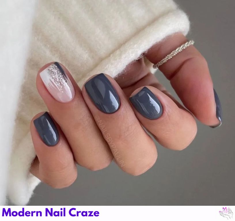 Charcoal Gray Nails