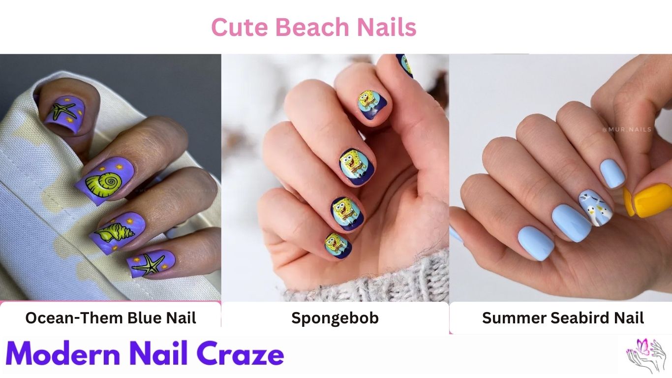 Simple Yet Stunning cute Beach Nails