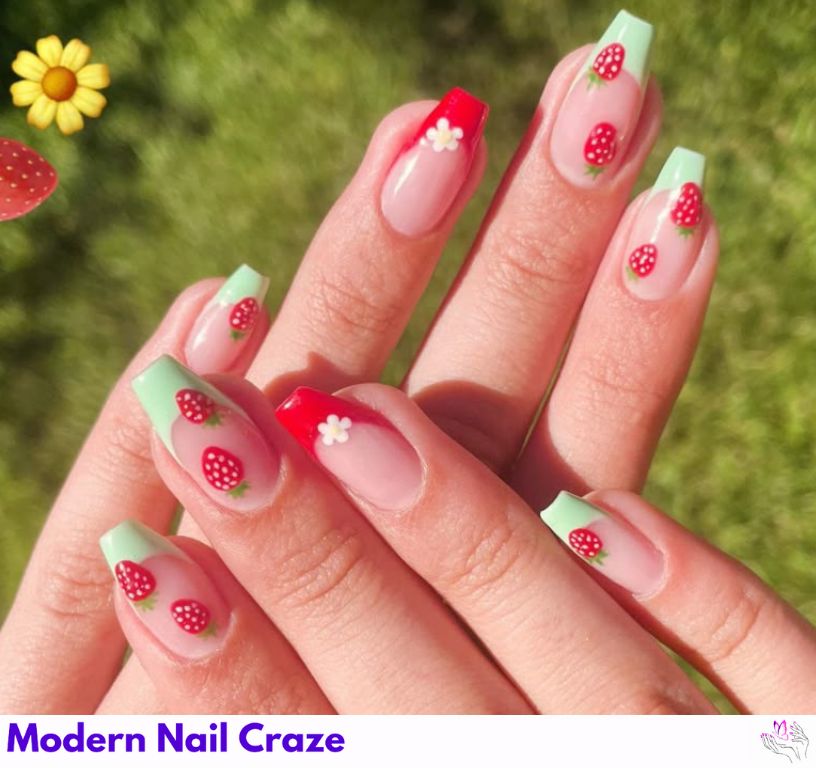 Cute Strawberry Nail Designs – Kawaii-Inspired Designs