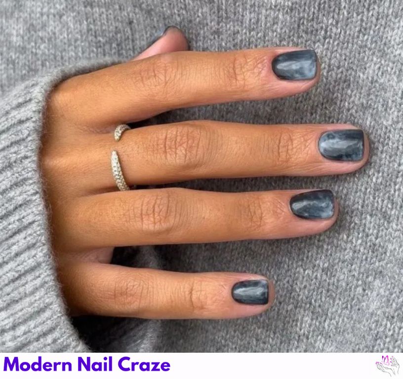 Gray Marble Nails