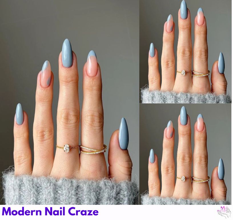 Negative Space Gray Nails