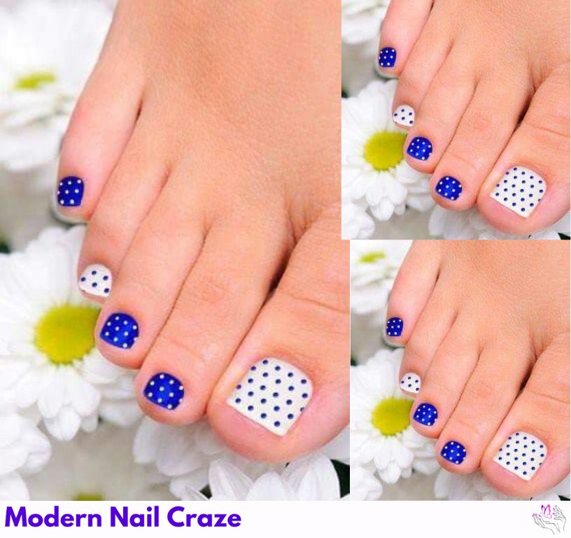 Quirky silver polka dot nail art for casual elegance.