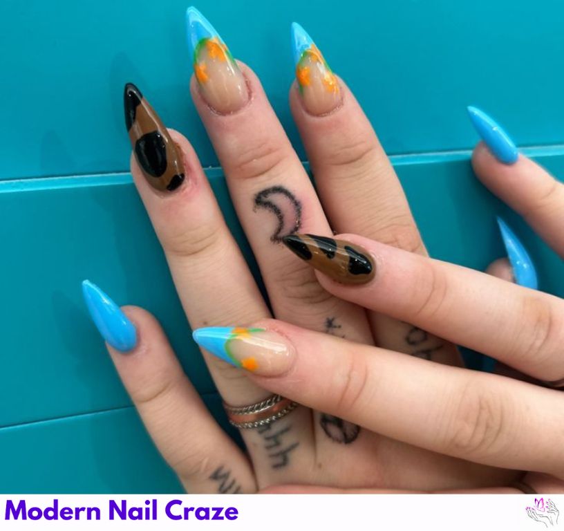 Simple and durable Scooby Doo acrylic nail designs.