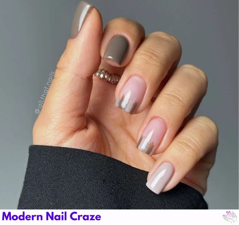 Taupe Gray Nails