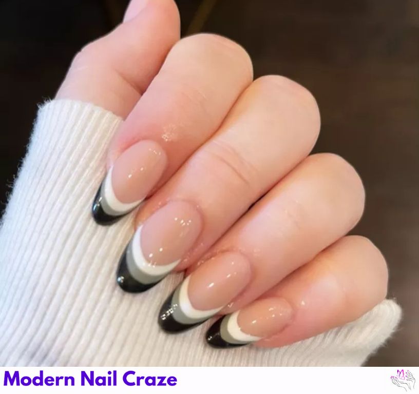 Triple Gray French Tips