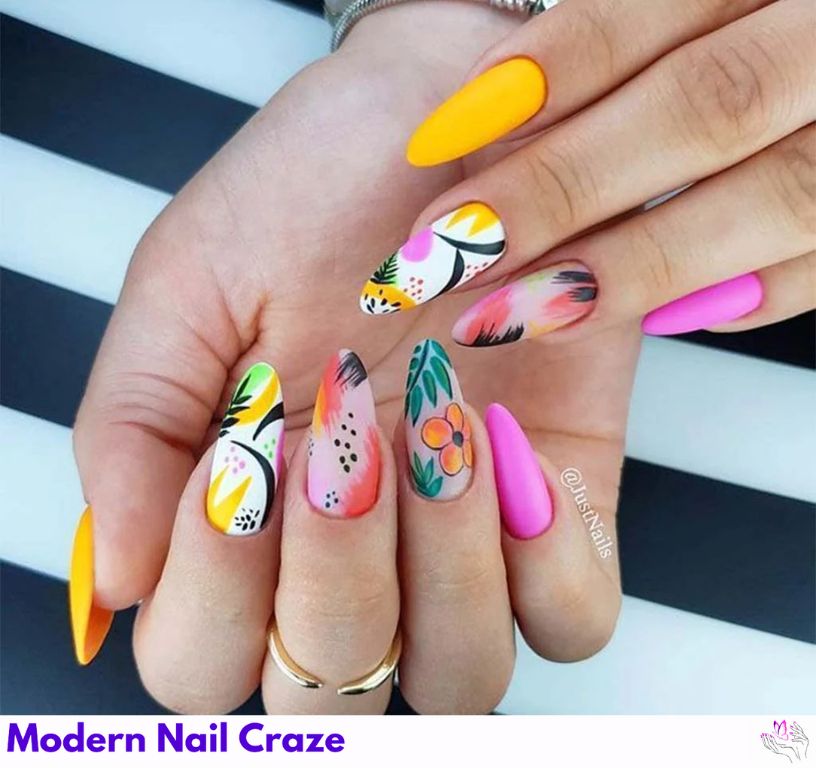 Tropical Blend beach Nail ideas
