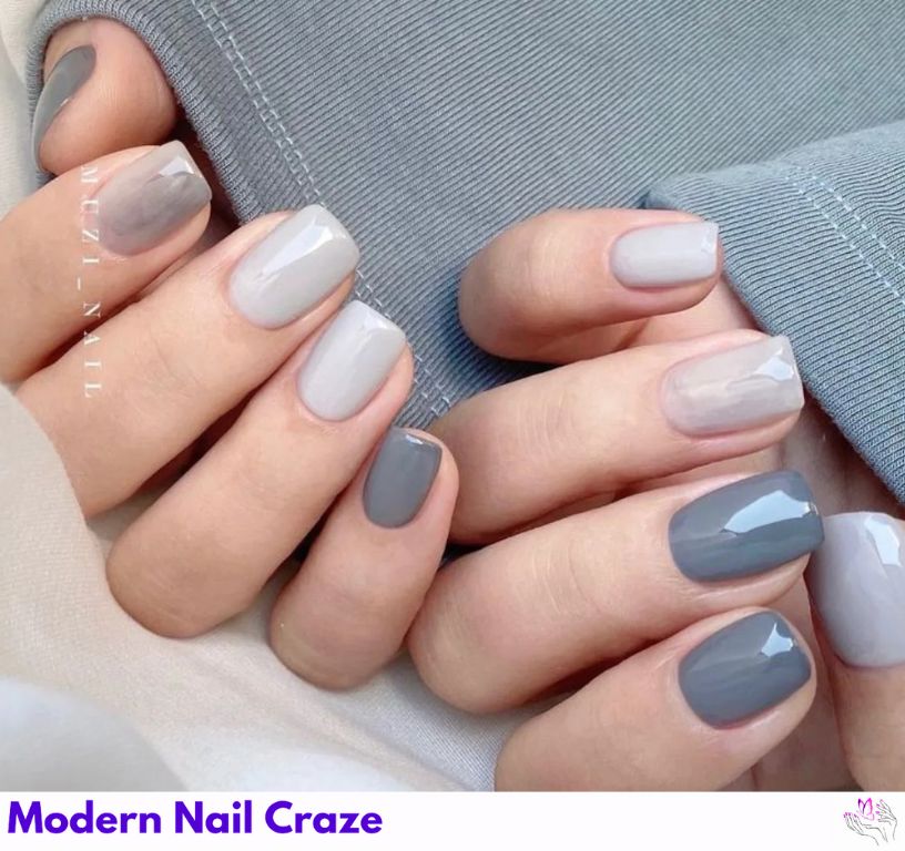 Two-Tone Gray Jelly Nails