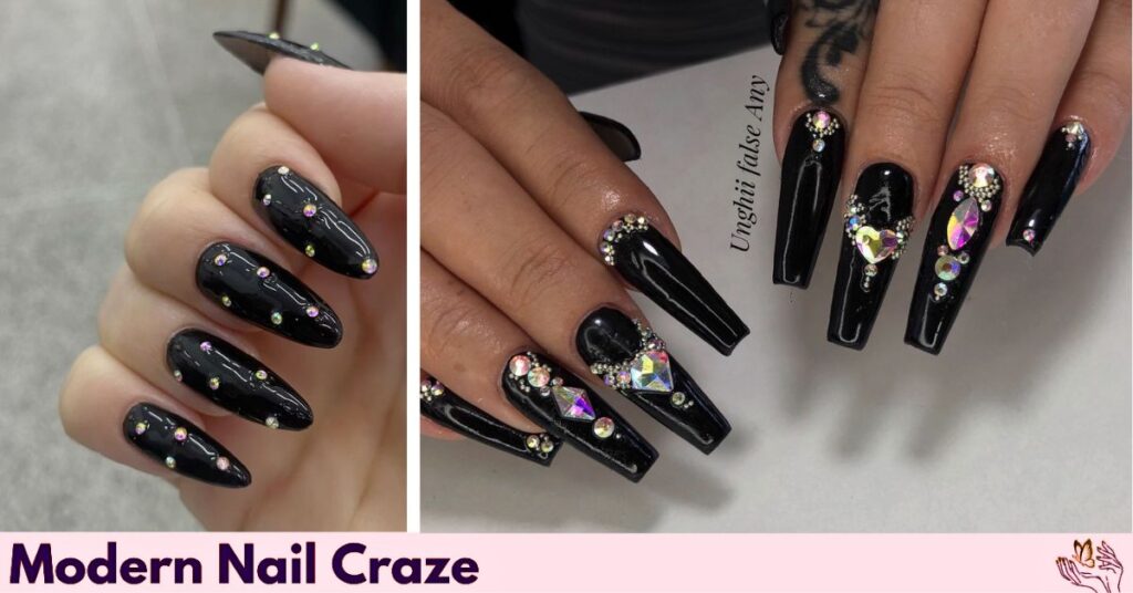 Glazed Black with Rhinestones