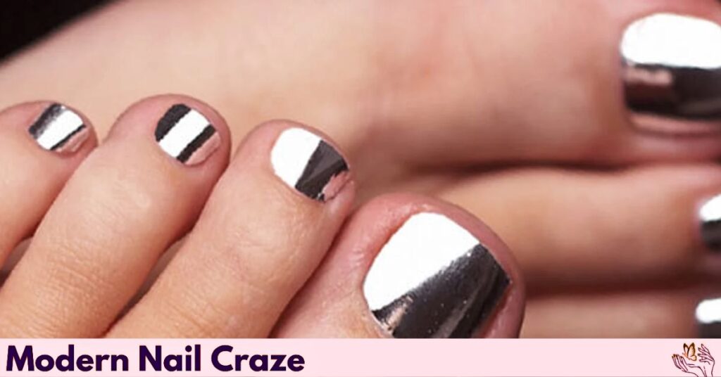 Metallic Silver French Tips