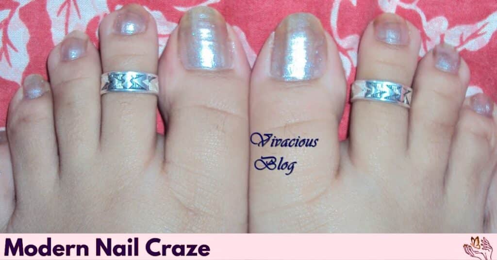 Milky White with Silver Chrome Swirls