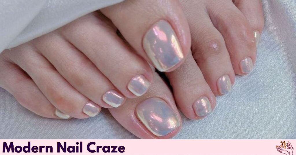Silver Aura Toenails