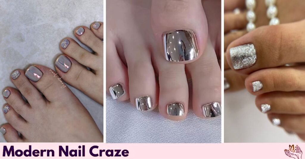 Silver Toenail Ideas