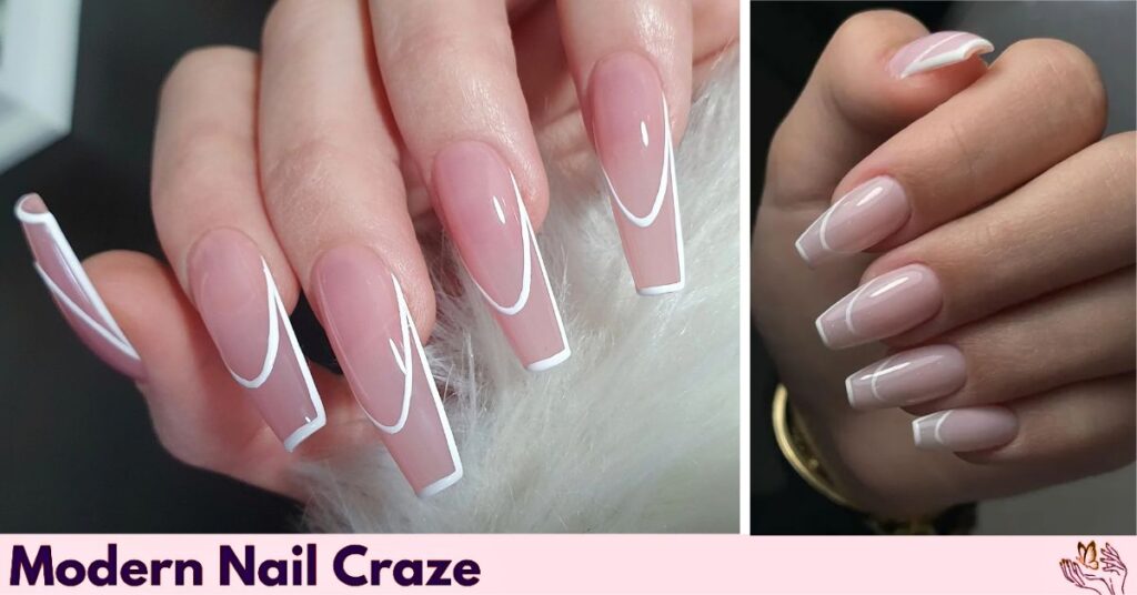 Balletcore French Tip Natural Nail Design