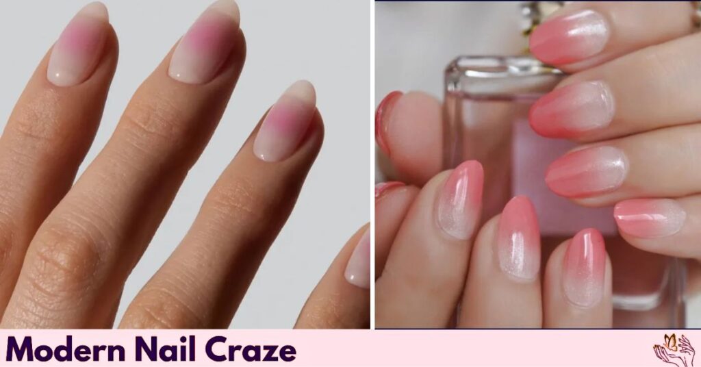 Blushing Ombre Natural Nail Designs