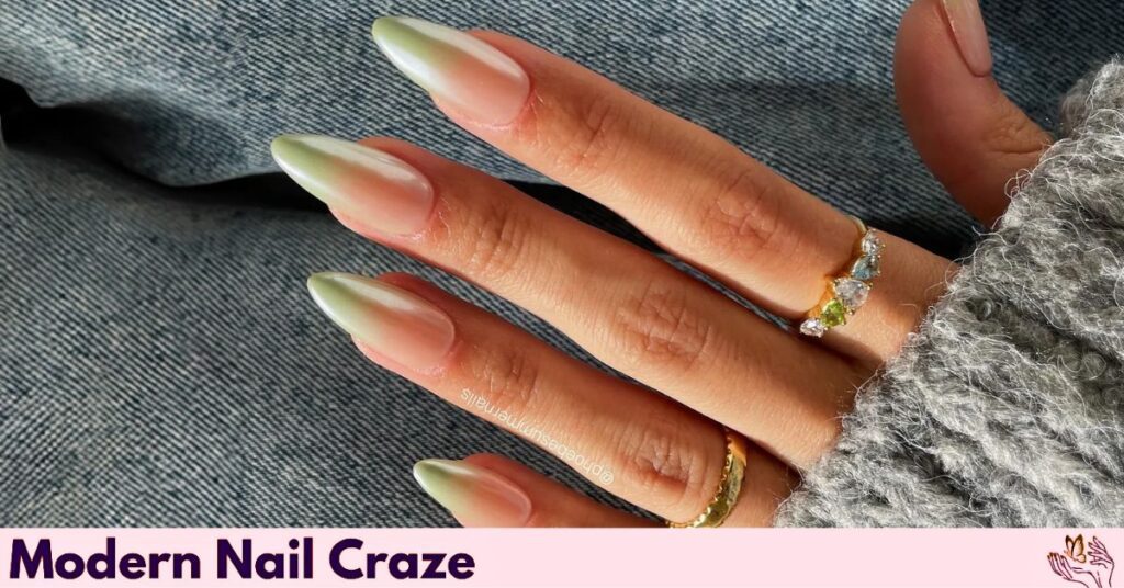 Cool Chromatic Ombre Natural Nail Designs