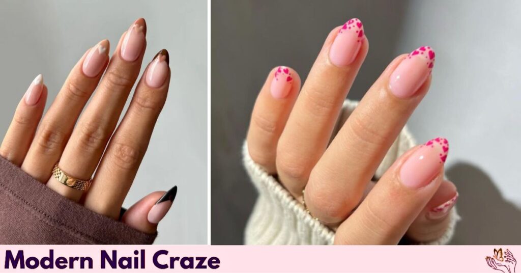 Neutral Heart French Manicure