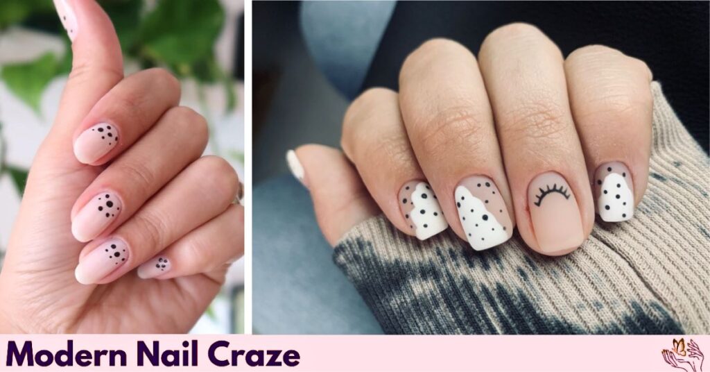 Neutral Summer Nails with Dots