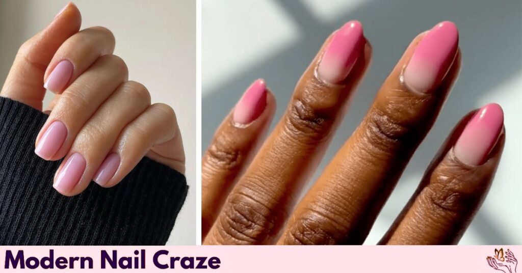 Pink Lip Gloss Manicure