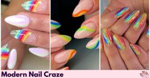 Modern rainbow nail trends for 2025 with pastel, neon, and ombre styles