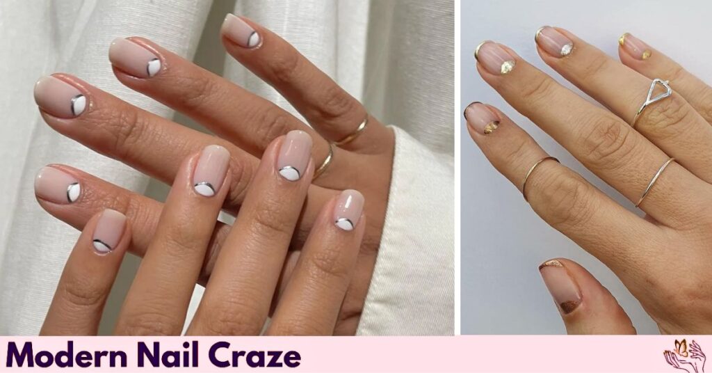 Short Half Moon Natural Nail Design