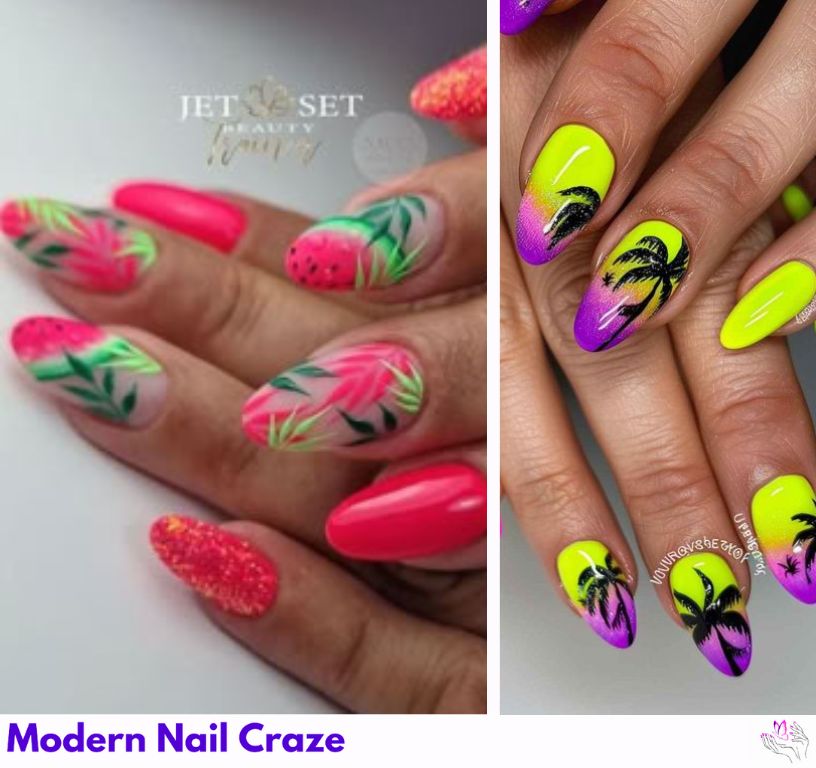 2025 summer tropical nail ideas.
