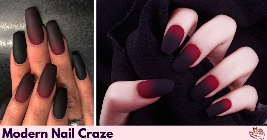 Ombre Matte Black Nail Ideas