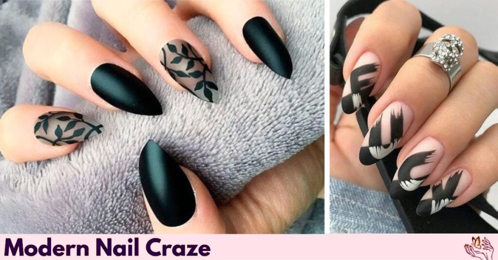 Delicate Matte Black Swirls
