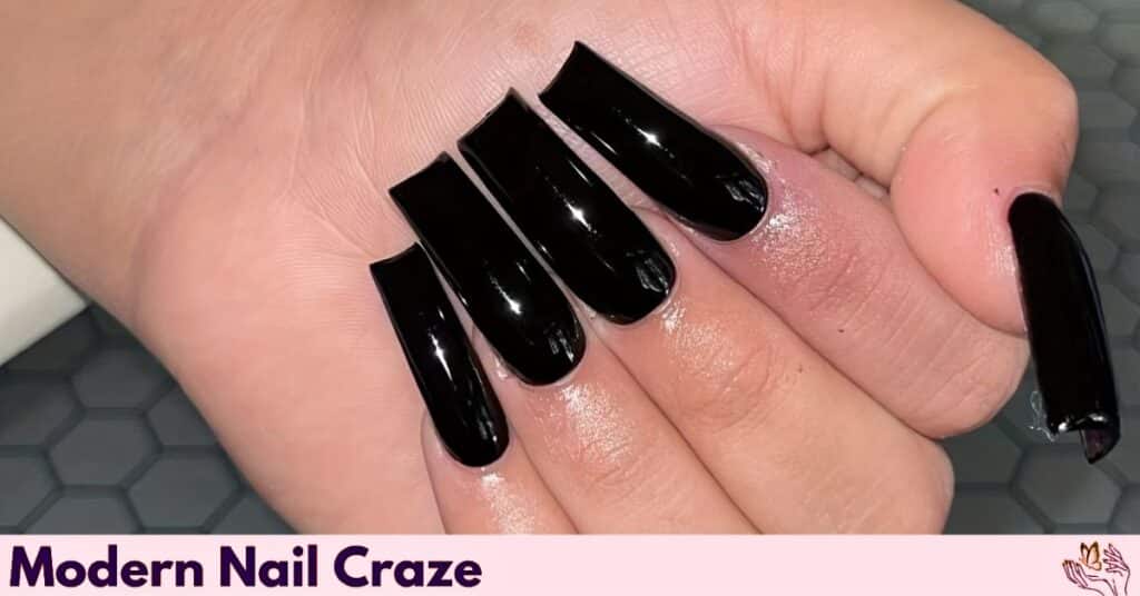 Matte Black Coffin Nails That Scream Confidence